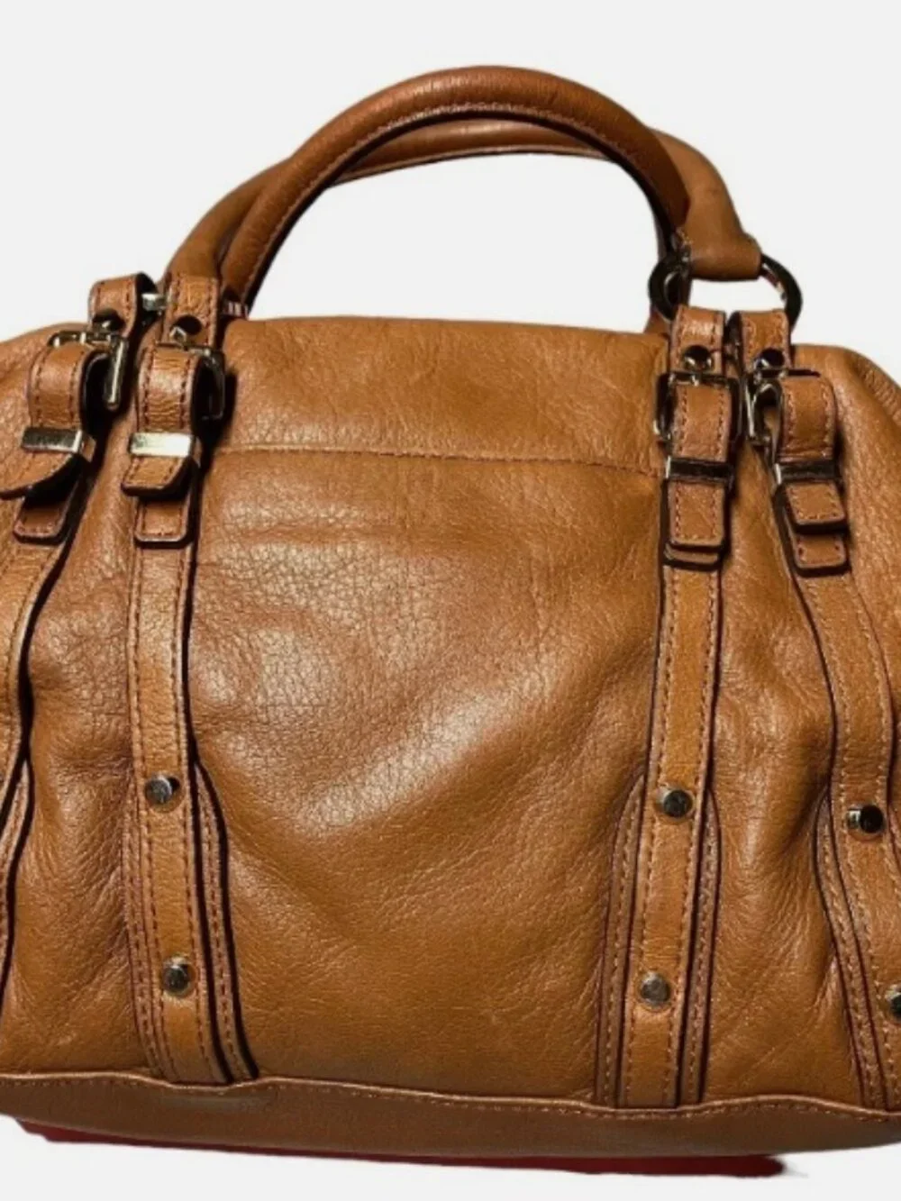 MICHAEL KORS BEDFORD COGNAC LEATHER SHOULDER BAG